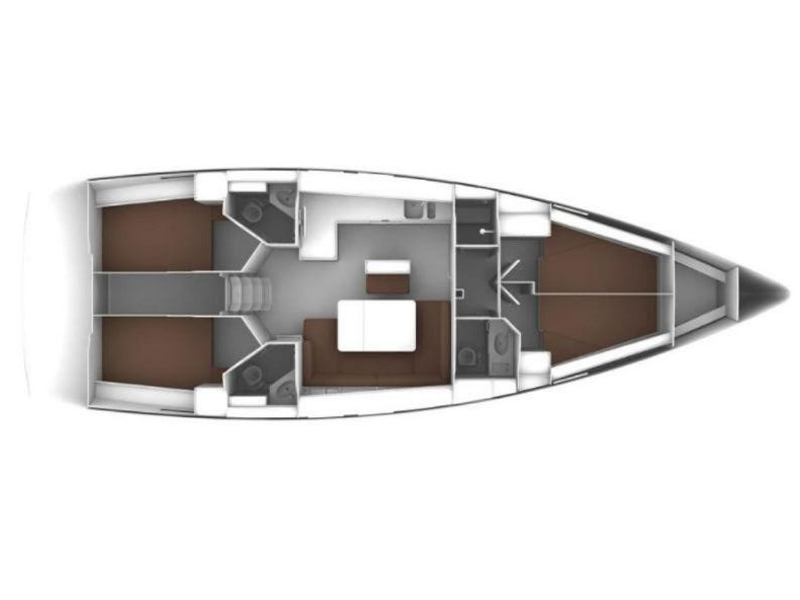 Rzut jachtu Bavaria Cruiser 46 Metis
