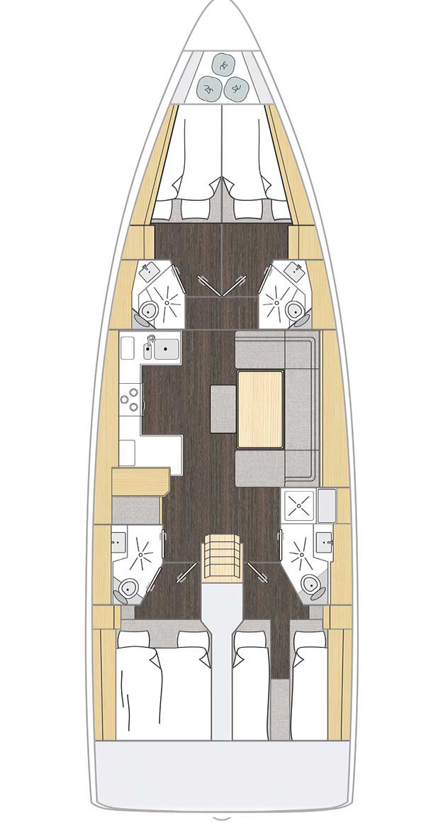 Rzut jachtu Bavaria C46 Freja