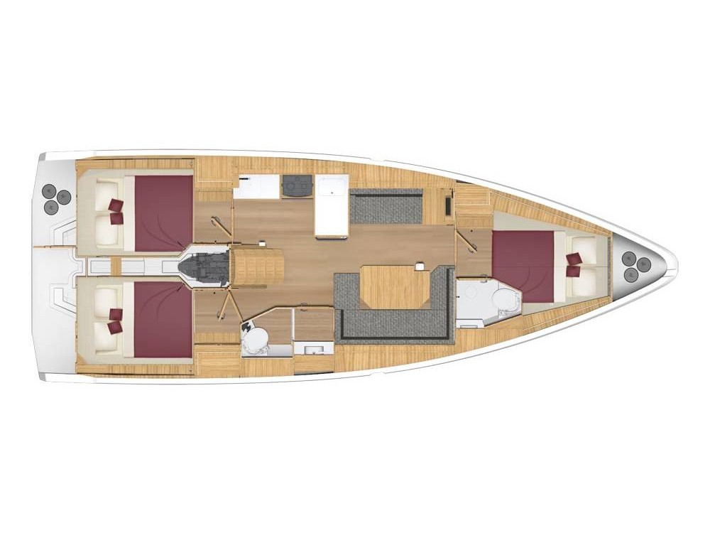 Rzut jachtu Bavaria C38 Xenia