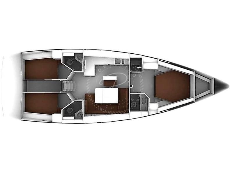 Rzut jachtu Bavaria Cruiser 45 Wave Dancer