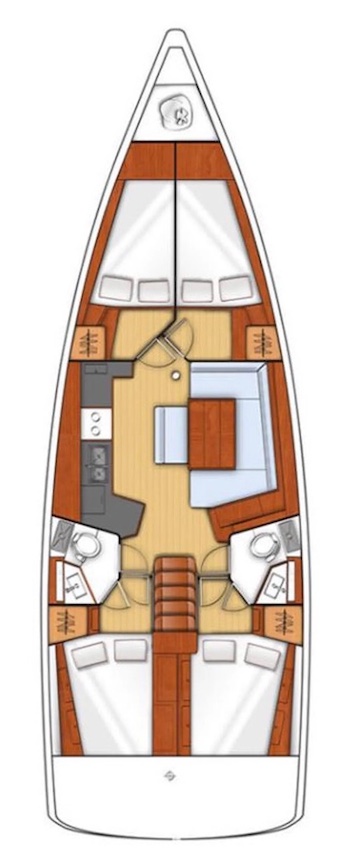 Rzut jachtu Oceanis 45 Pomerol