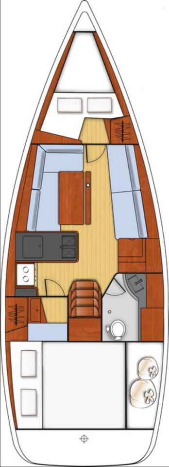 Rzut jachtu Oceanis 31 Honey