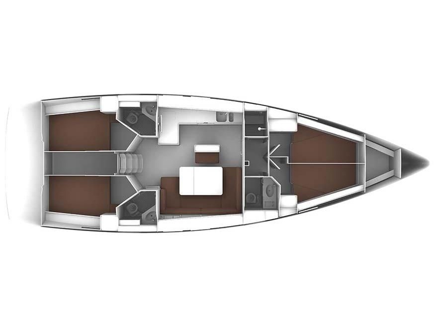 Rzut jachtu Bavaria Cruiser 46 2021