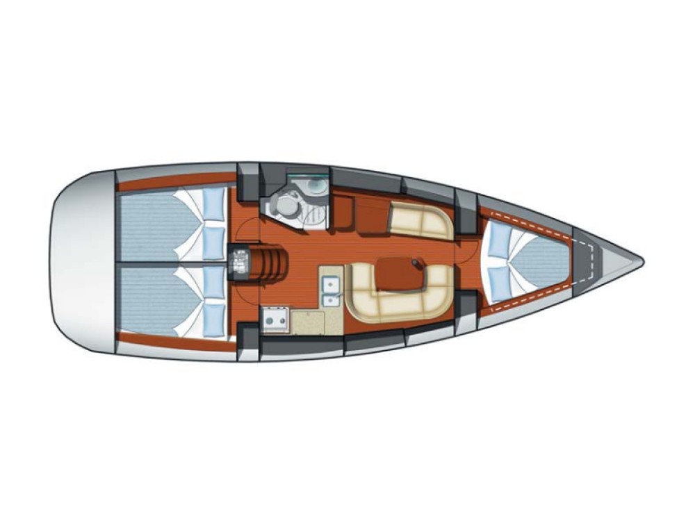 Rzut jachtu Sun Odyssey 36i Celeste