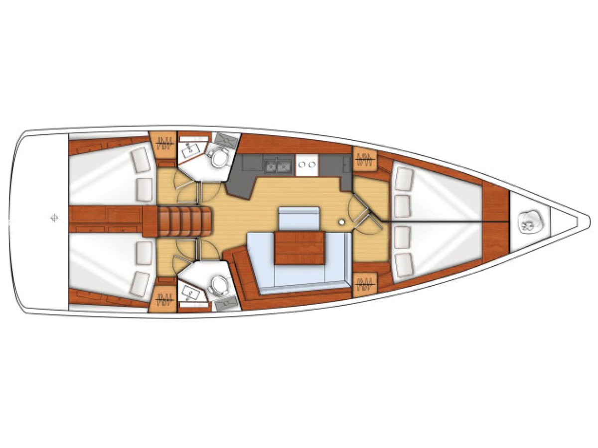 Rzut jachtu Oceanis 45 Nausicaa