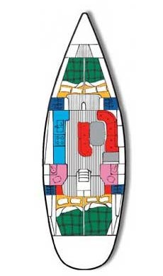 Rzut jachtu Oceanis Clipper 461 Rose Runner