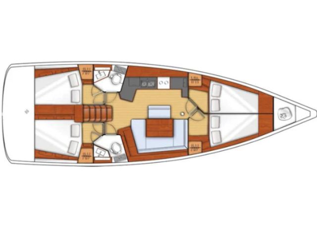 Rzut jachtu Oceanis 45 Naya