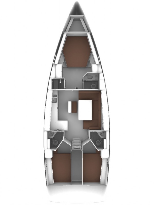 Rzut jachtu Bavaria Cruiser 46 Style Hana