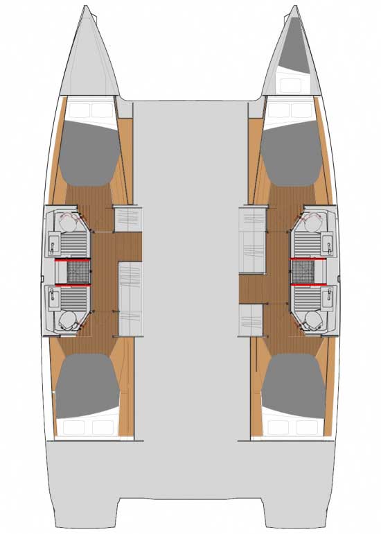 Rzut jachtu Fountaine Pajot Astrea 42 Follow the Sun