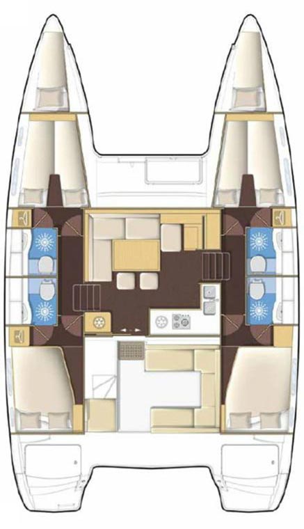 Rzut jachtu Lagoon 400 S2 Shyva