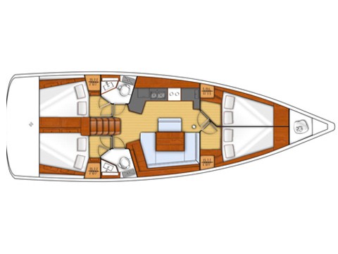Rzut jachtu Oceanis 45 Senza Pensieri III