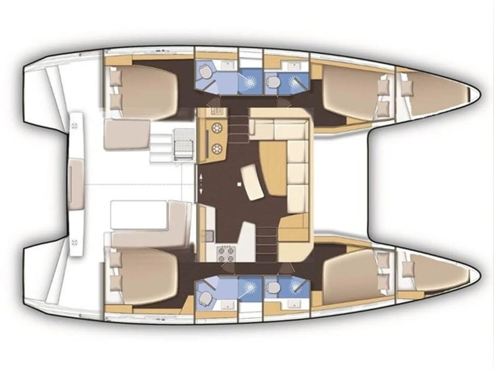 Rzut jachtu Lagoon 42 Premium