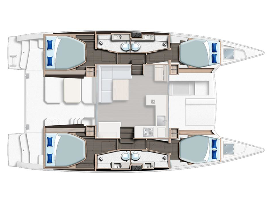 Rzut jachtu Sunsail 424 Sunsail 424/4/4 Premium