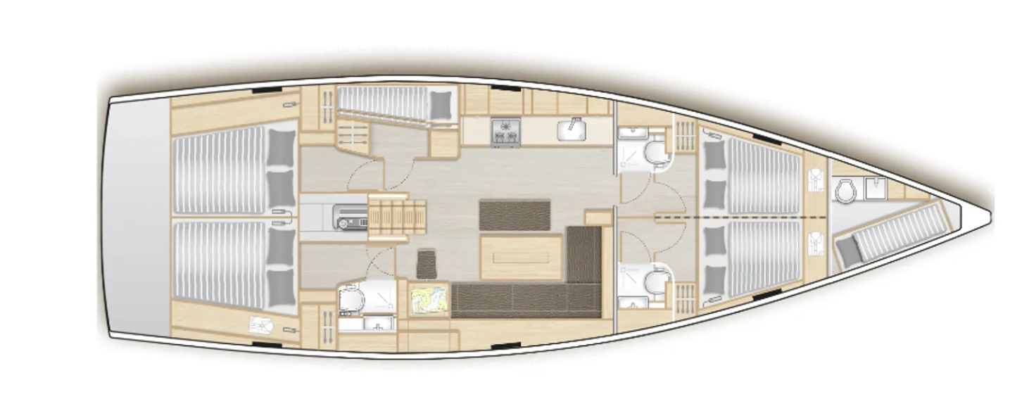 Rzut jachtu Hanse 508 Medusa II