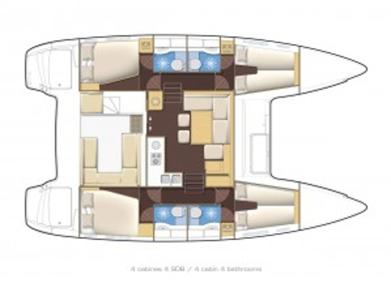 Rzut jachtu Lagoon 400 S2 Emerald Seas