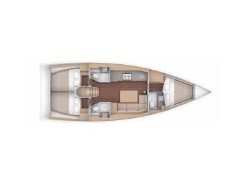 Rzut jachtu Dufour 390 Grand Large RIIDII