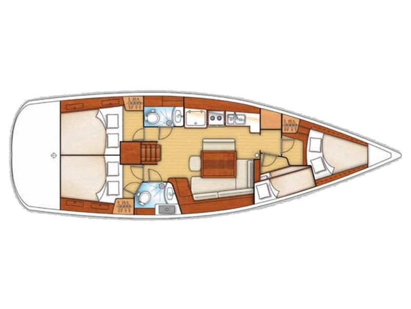 Rzut jachtu Oceanis 43 Elena