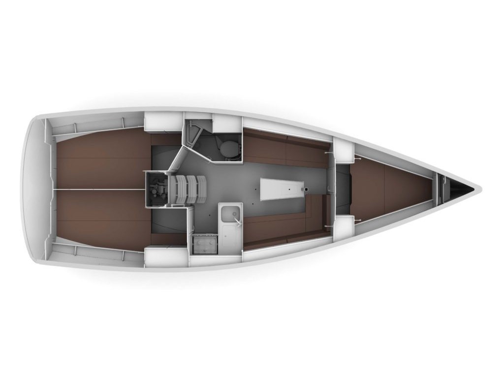 Rzut jachtu Bavaria Cruiser 34 S/Y Celestia