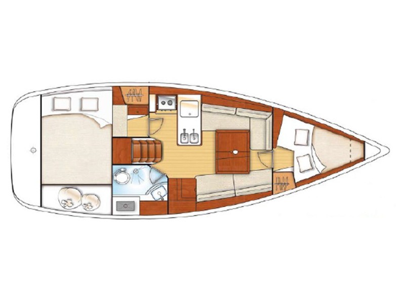 Rzut jachtu Oceanis 311 Sunsail 31 Classic