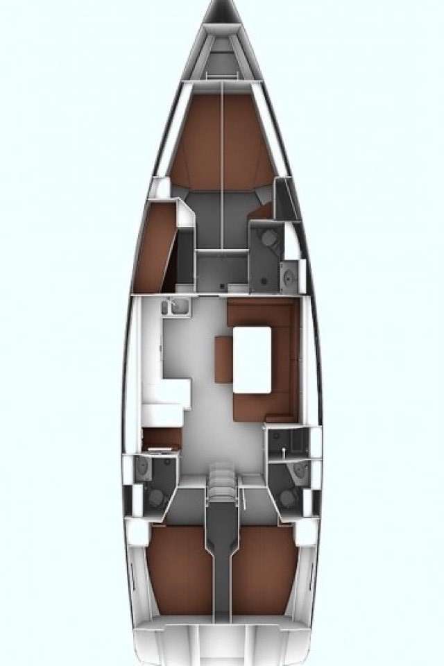 Rzut jachtu Bavaria Cruiser 51 Philoctetes