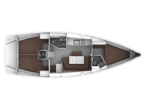Rzut jachtu Bavaria Cruiser 41 Quintessa