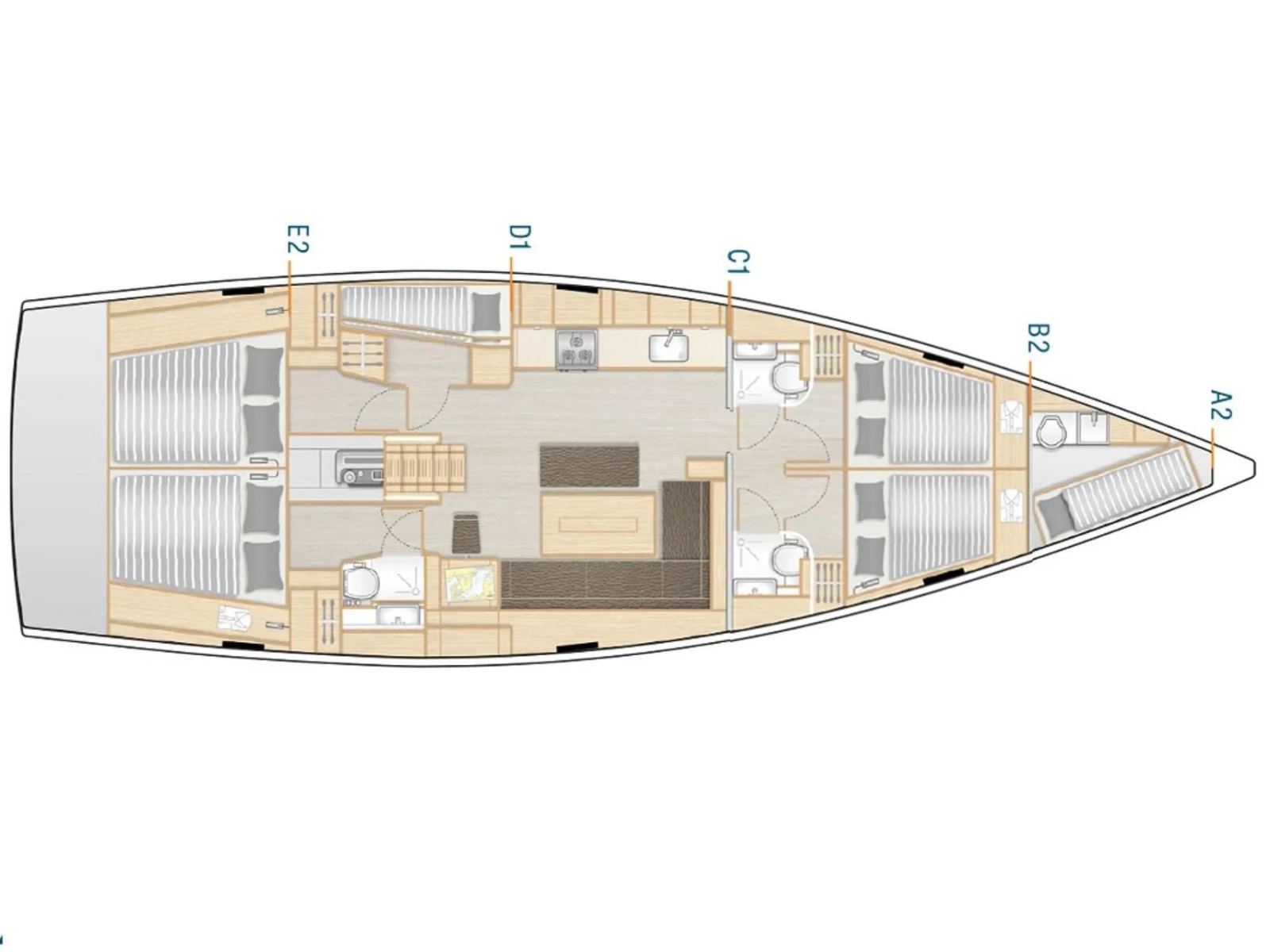 Rzut jachtu Hanse 508 Neraida