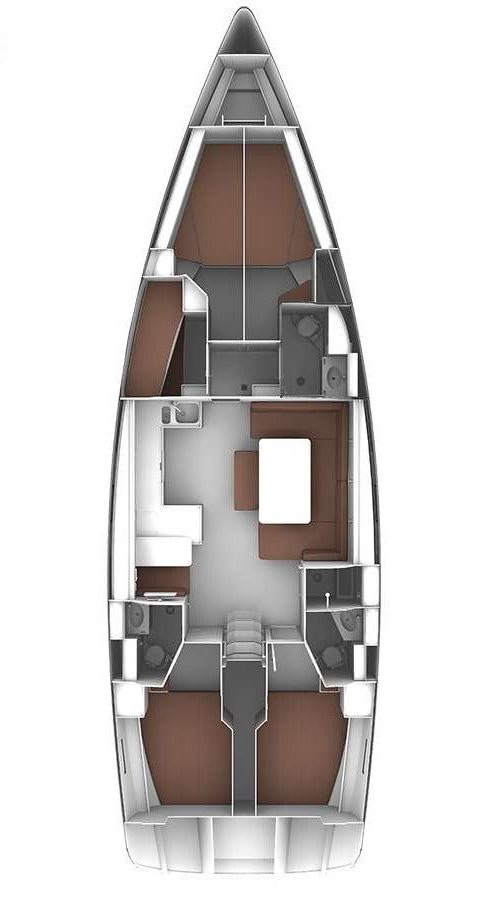 Rzut jachtu Bavaria Cruiser 51 Soleado