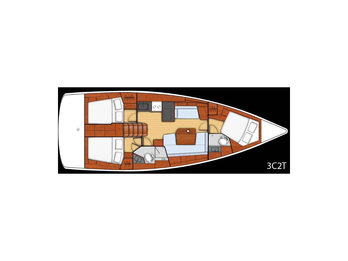 Rzut jachtu Oceanis 41 Vittoria