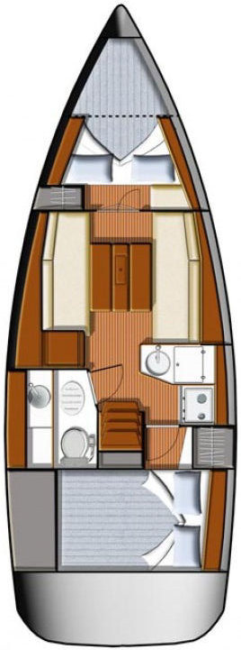 Rzut jachtu Sun Odyssey 30i Bibidou
