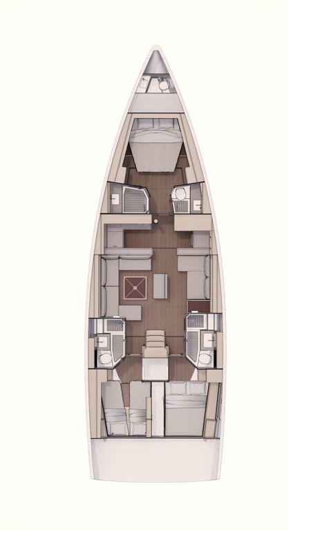Rzut jachtu Dufour 530 Venus