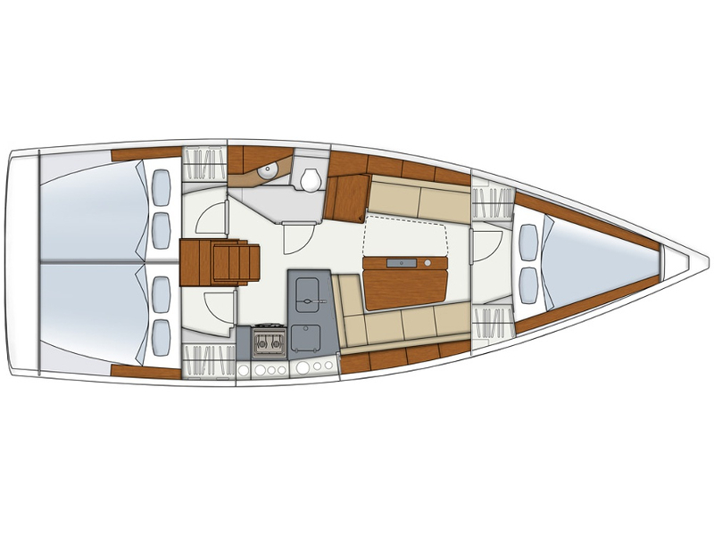 Rzut jachtu Hanse 345 SunShine