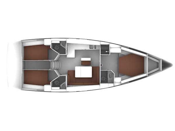 Rzut jachtu Bavaria Cruiser 46 'njoy