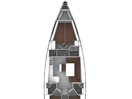 Rzut jachtu Bavaria Cruiser 46 Rigel