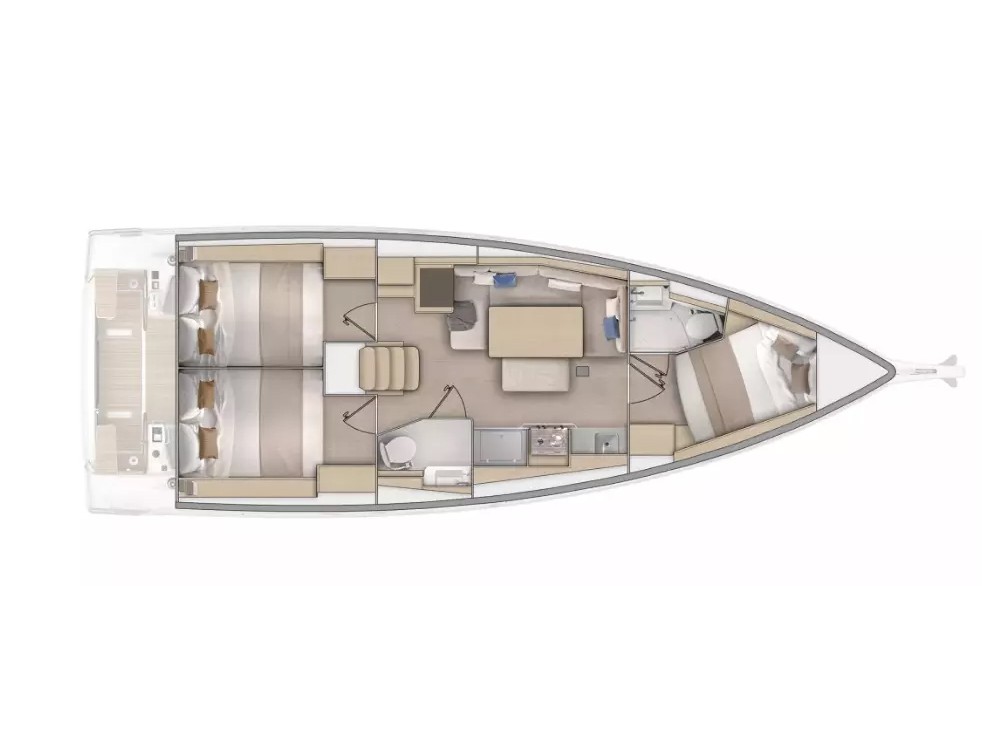 Rzut jachtu Oceanis 37.1 Aquarius
