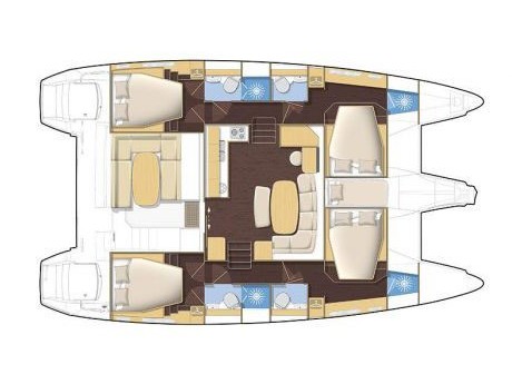 Rzut jachtu Lagoon 420 Vegas - (A/C - Generator - Refit 2021)