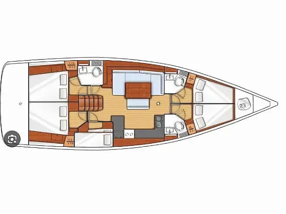 Rzut jachtu Oceanis 48 Bandol