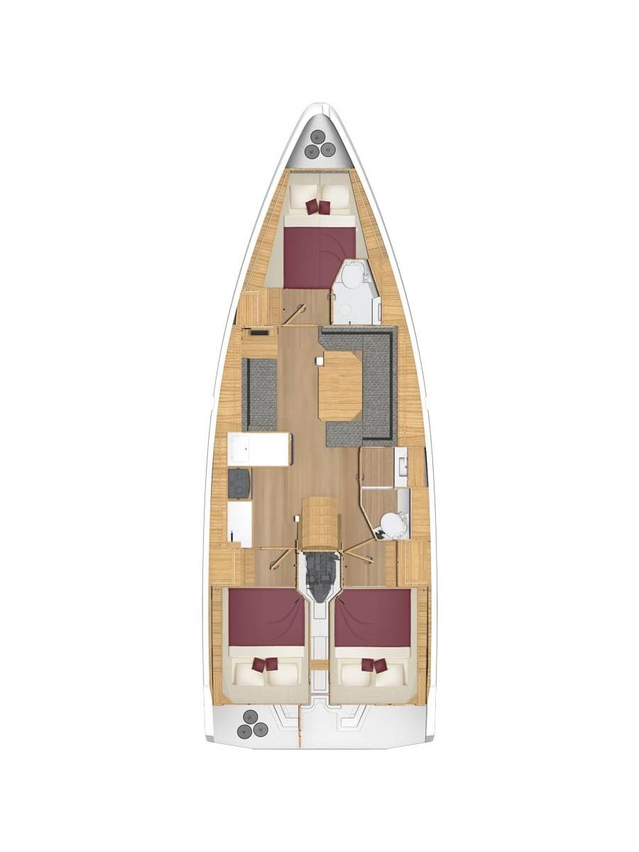 Rzut jachtu Bavaria C38 Arinna