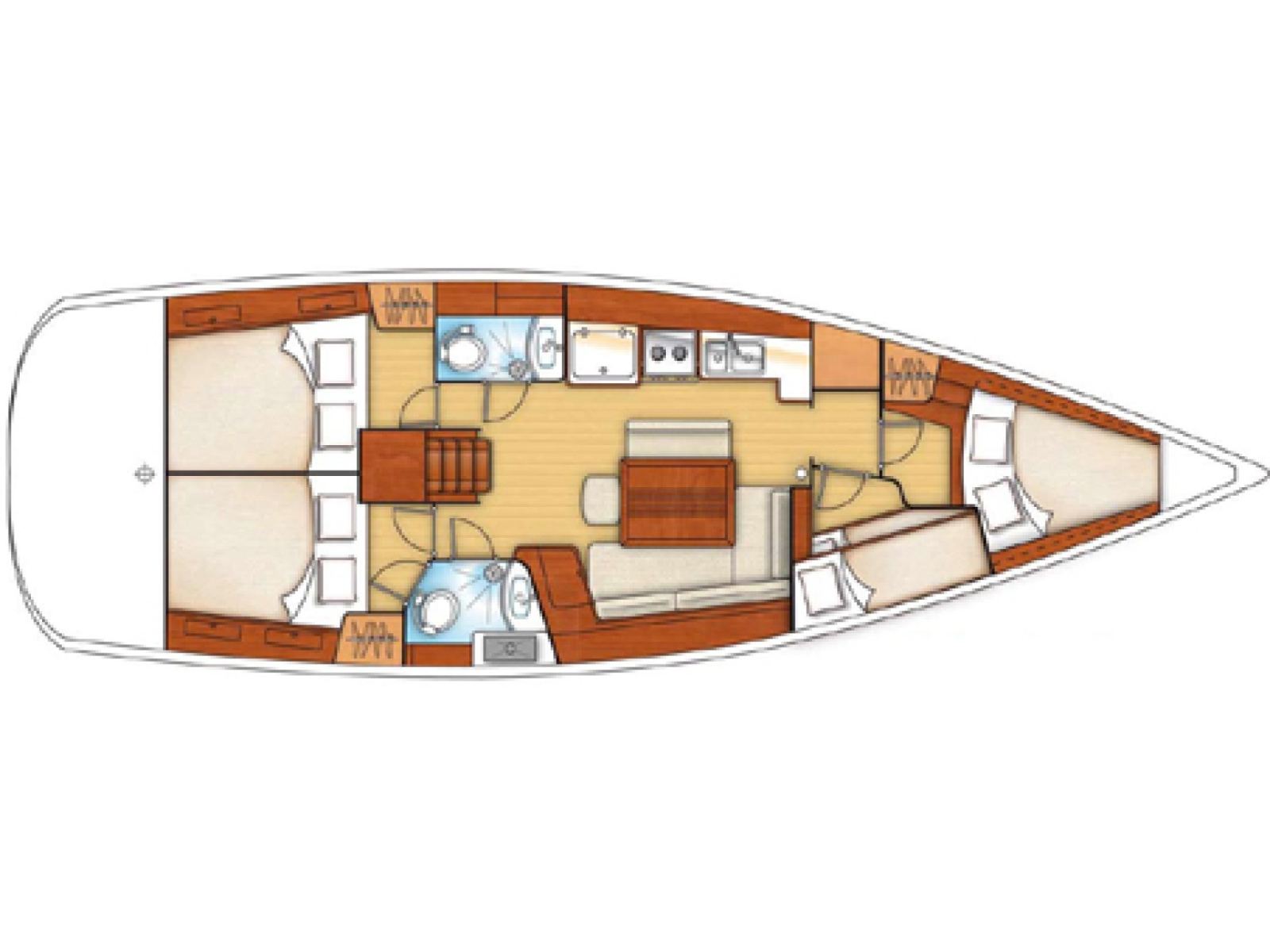 Rzut jachtu Oceanis 43 Soyamaje