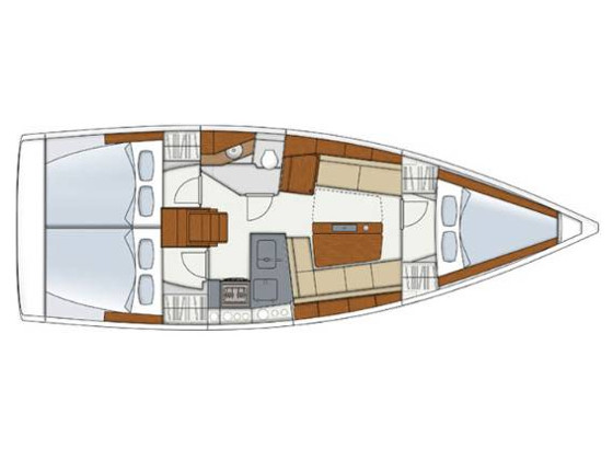 Rzut jachtu Hanse 345 Ursa Minor