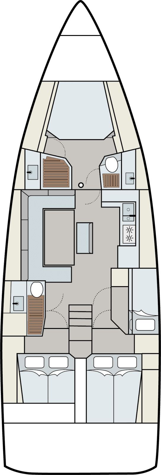 Rzut jachtu Dufour 470 Salacia
