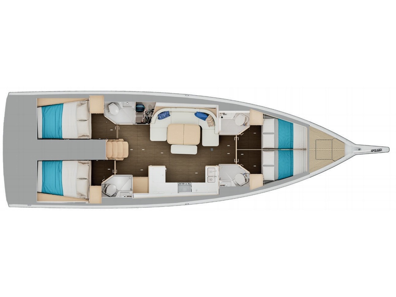 Rzut jachtu Sun Odyssey 455 SAIL AWAY