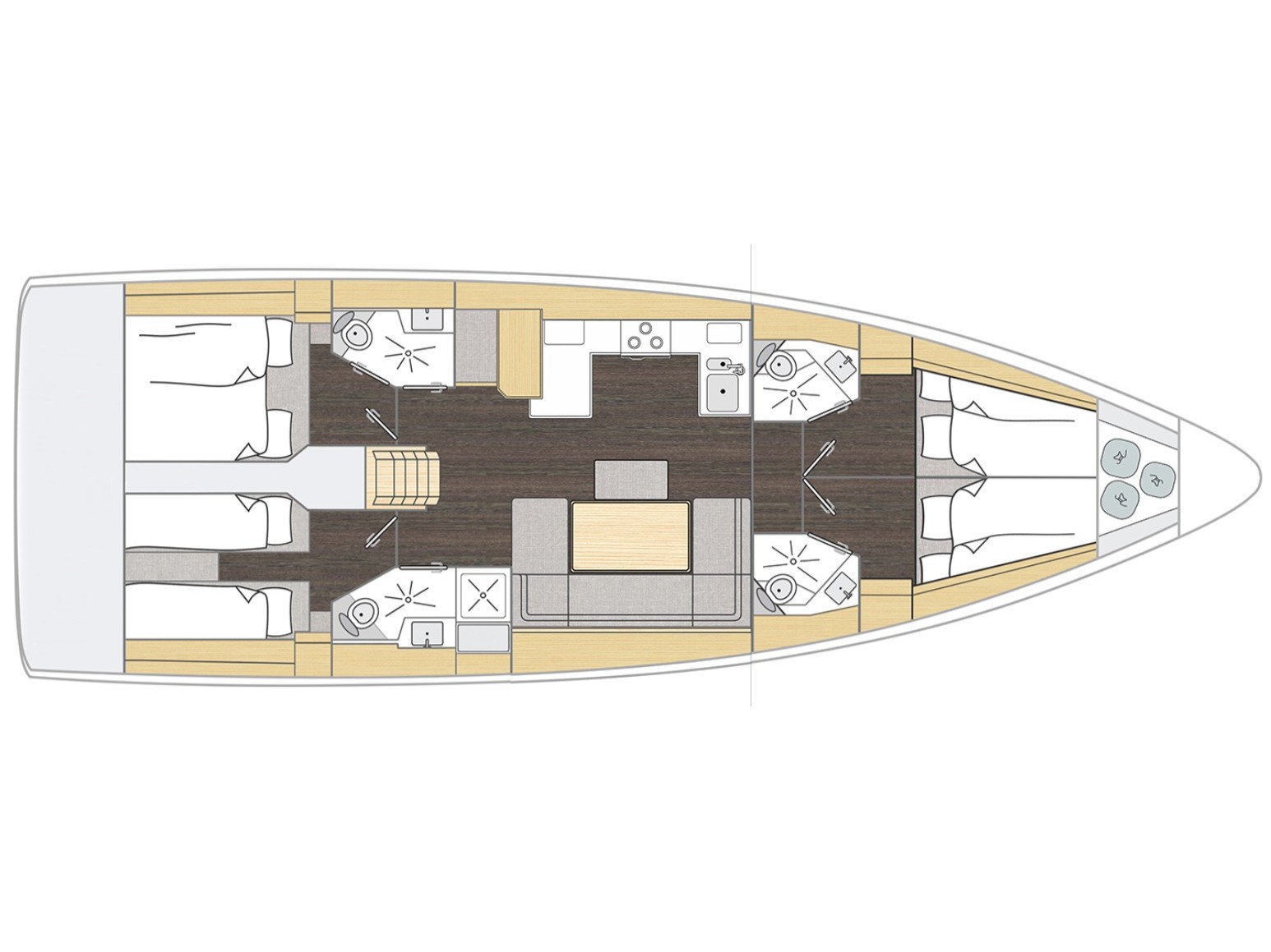 Rzut jachtu Bavaria C46 KYBELE