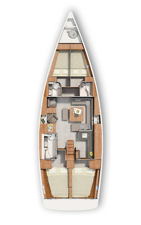 Rzut jachtu Hanse 455 Bare Necessities