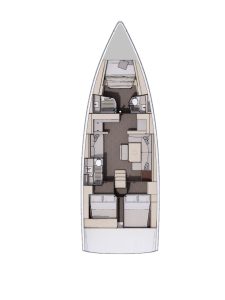 Rzut jachtu Dufour 470 Knot Online