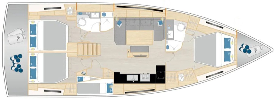 Rzut jachtu Hanse 460 Vingilot - OW