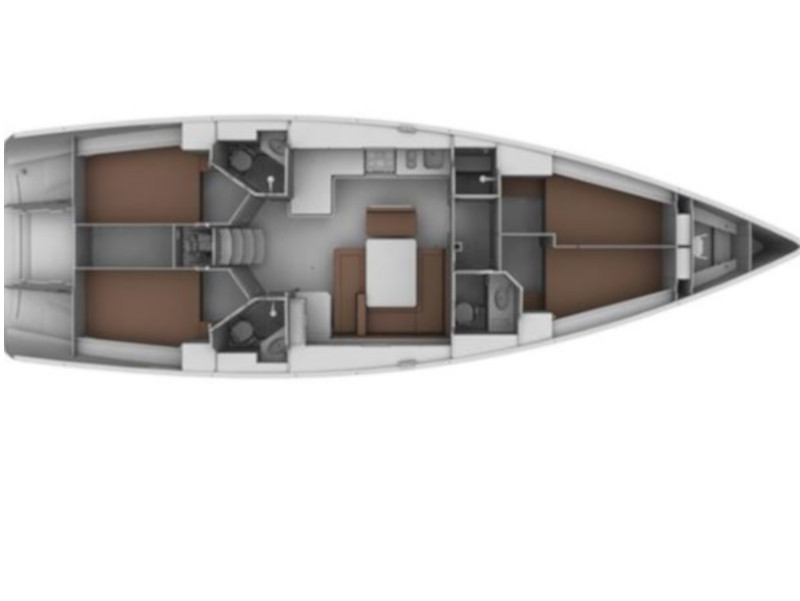 Rzut jachtu Bavaria Cruiser 45 Golić