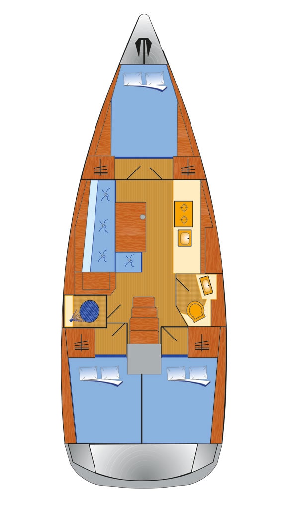 Rzut jachtu Oceanis 38.1 Maja