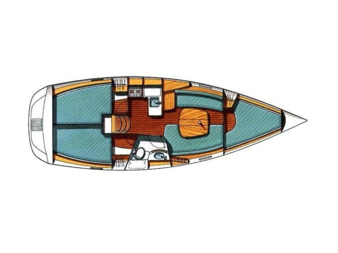 Rzut jachtu Oceanis 331 Rocinante