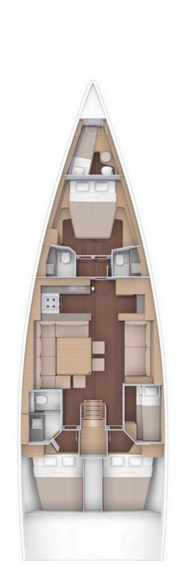 Rzut jachtu Dufour 56 Exclusive Morisia