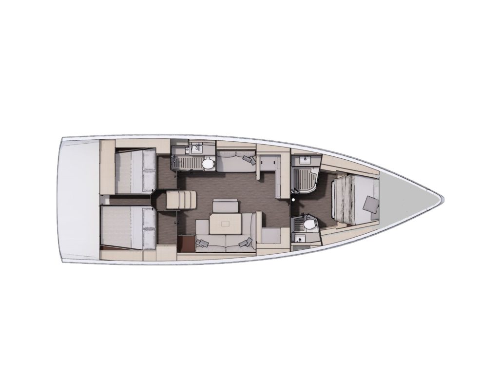 Rzut jachtu Dufour 470 Shandy Breeze